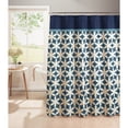 thumbnail image 1 of Harajuku Diamond Weave Textured Shower Curtain with Metal Roller Hooks, 1 of 11