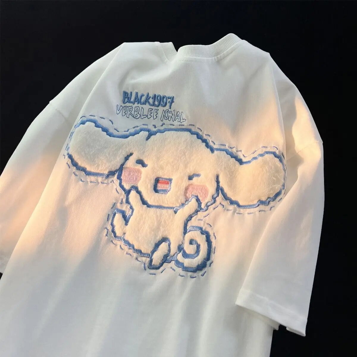 Harajuku Sanrio Cinnamoroll Stitch Vintage T Shirt Y2k Girl Loose ...