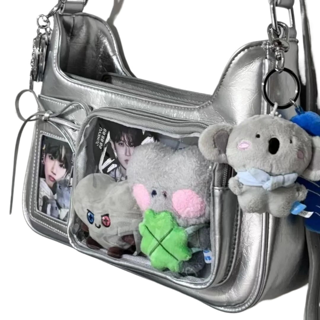Harajuku Shoulder Bag Women Korean Transparent Ita Bag School Crossbody Bag Female Japanese Designer Preppy Handbag Purse