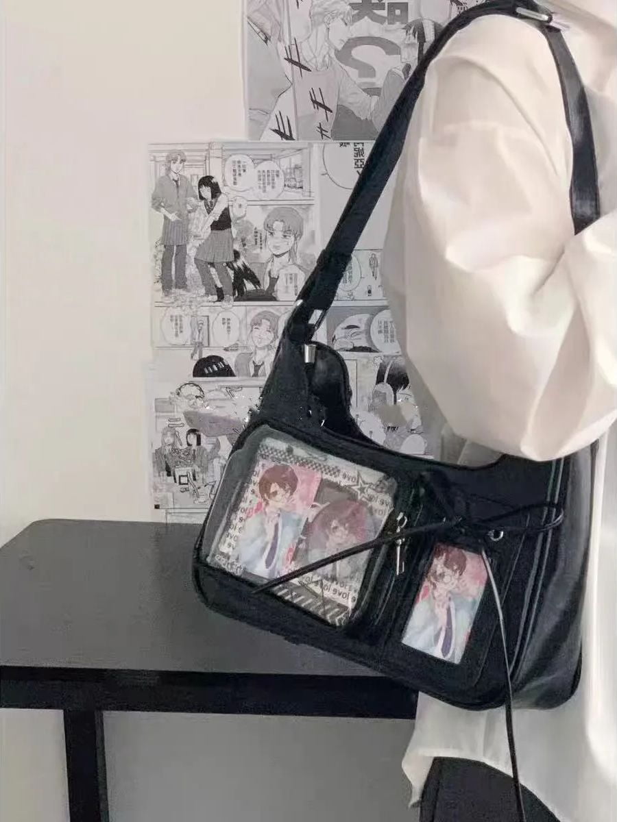 Harajuku Shoulder Bag Women Korean Transparent Ita Bag School Crossbody Bag Female Japanese Designer Preppy Handbag Purse