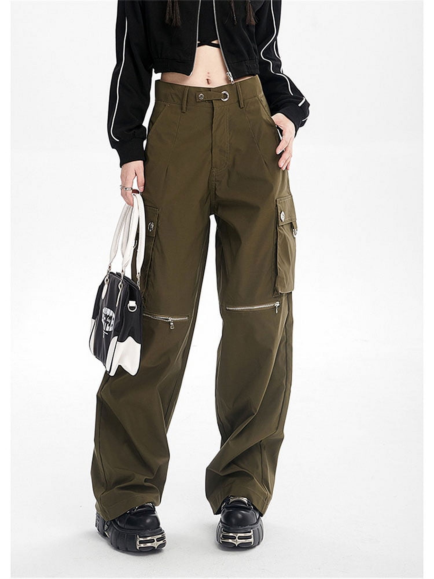 Streetwear Cargo Pants for Women black Jogger Trousers