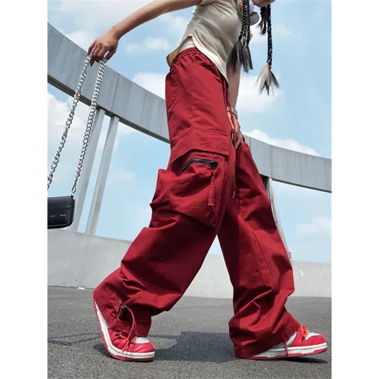 Y2K horse good pants// red// waist 30