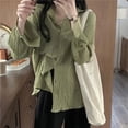 thumbnail image 1 of Harajuku Women Blouses Korean Fashion Green Pleated Oversized Basic White Shirts Vintage Long Sleeve Sunscreen Cardigan, 1 of 6