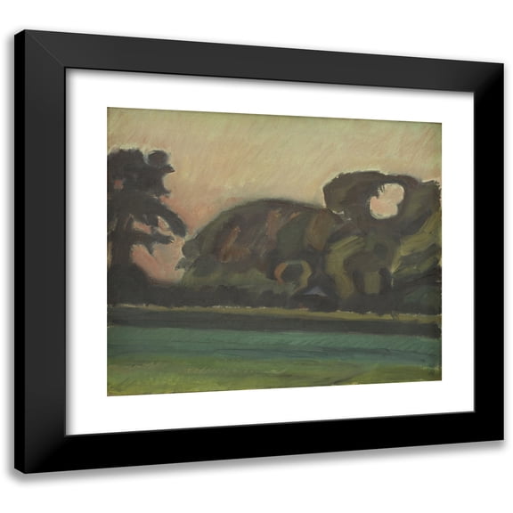 Harald Giersing 14x12 Black Modern Framed Museum Art Print Titled - Landscape After Sunset (1923)