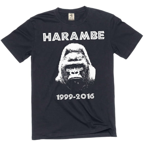 Harambe 1999-2016 T-shirt Gorilla T-Shirt Support Harambe Shirt (X-Large Black)