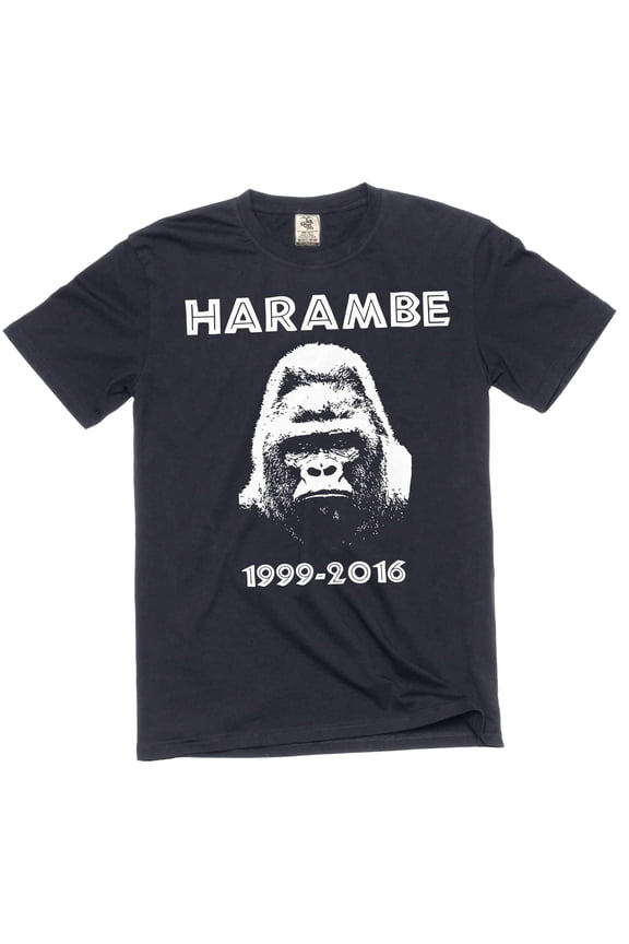Harambe 1999-2016 T-shirt Gorilla T-Shirt Support Harambe Shirt (X-Large Black)
