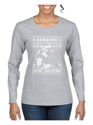 https://i5.walmartimages.com/seo/Harambe-Loved-Christmas-Ugly-Christmas-Sweater-Womens-Graphic-Long-Sleeve-T-Shirt-Heather-Grey-Large_4371c640-8ae0-4c84-a5c3-6ca7e600230b.60687db742ba087569d23a1cecf57a74.jpeg?odnHeight=432&odnWidth=320&odnBg=FFFFFF
