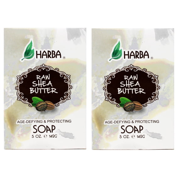 Harba Bath Soap, Age-Defying & Protecting, Raw Shea Butter, 5 OZ - 2 Pack