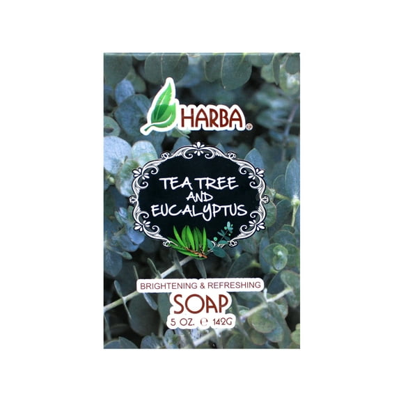 Harba Bath Soap, Brightening & Refreshing, Tee Tree & Eucalyptus, 5 OZ