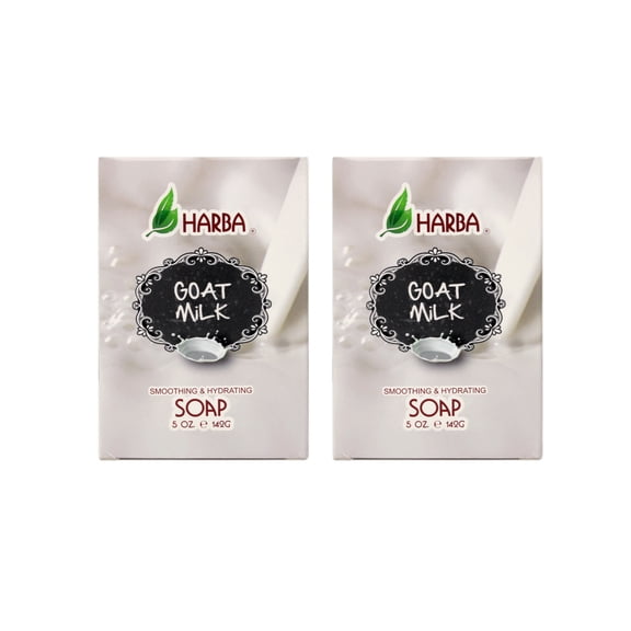 Harba Bath Soap, Smoothing & Hydrating, Goat Milk, 5 OZ - 2 Pack