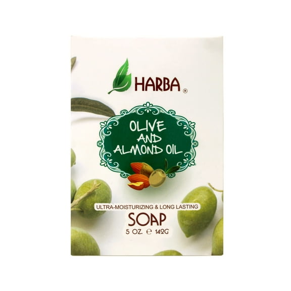 Harba Bath Soap, Ultra-Moisturizing & Long Lasting, Olive & Almond Oil, 5 OZ