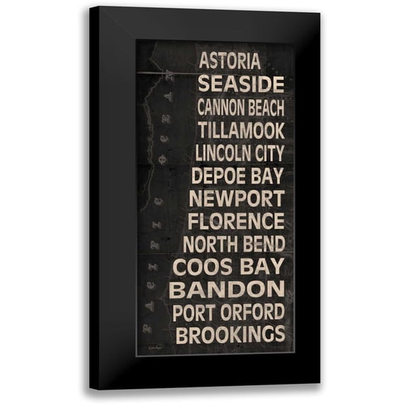 Harbick, N. 10x18 Black Modern Framed Museum Art Print Titled - Oregon Coast I