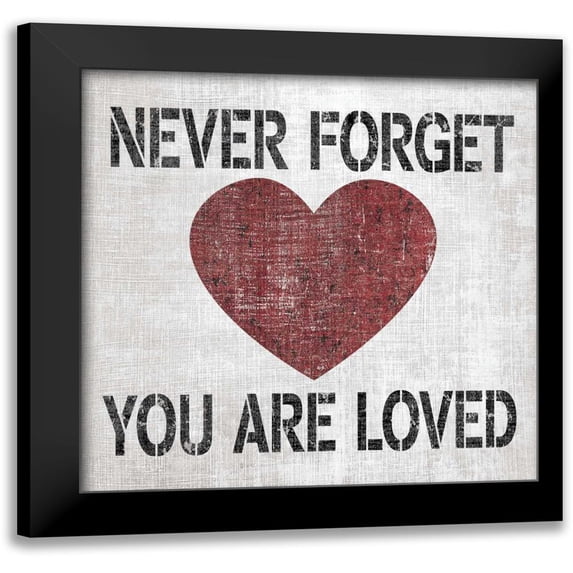 Harbick, N 12x12 Black Modern Framed Museum Art Print Titled - You Are Loved Sq