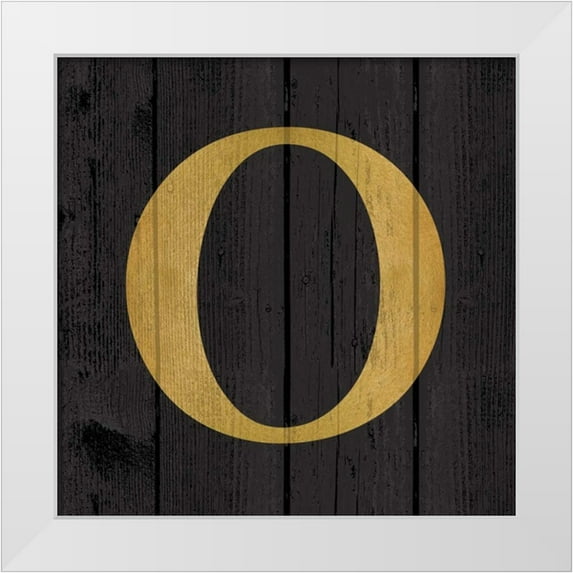Harbick, N. 12x12 White Modern Wood Framed Museum Art Print Titled - Gold Alphabet O