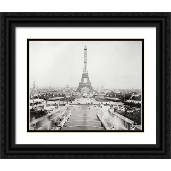Harbick, N. 14x12 Black Ornate Wood Framed with Double Matting Museum Art Print Titled - Vintage Paris V