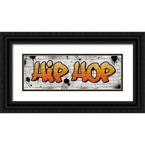 Harbick, N 14x7 Black Ornate Wood Framed with Double Matting Museum Art Print Titled - Hip Hop Graffiti