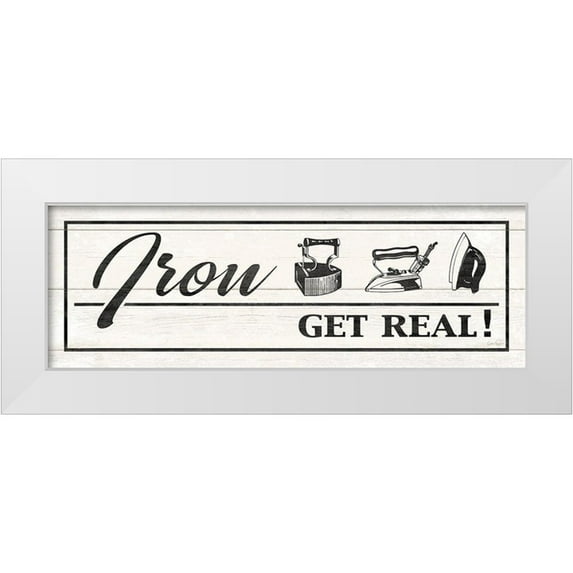 Harbick, N. 14x7 White Modern Wood Framed Museum Art Print Titled - Farmhouse Laundry Iron