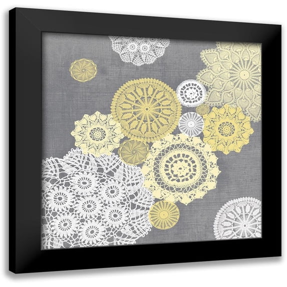Harbick, N. 15x15 Black Modern Framed Museum Art Print Titled - Elegance in Yellow VII