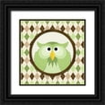 thumbnail image 1 of Harbick, N 20x20 Black Ornate Wood Framed with Double Matting Museum Art Print Titled - O is for Owl III, 1 of 4