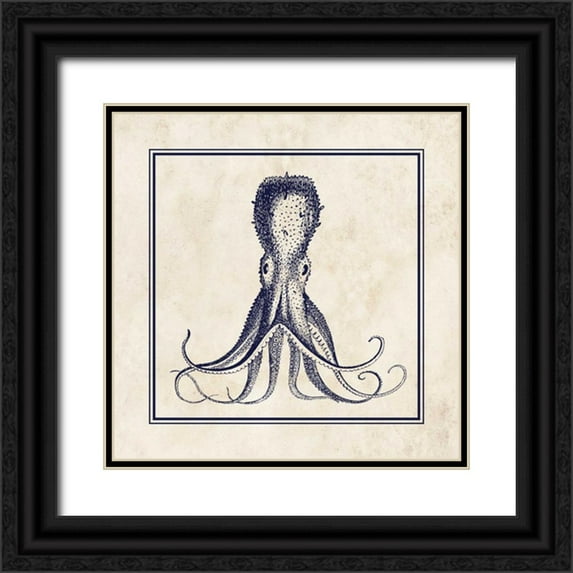 Harbick, N 20x20 Black Ornate Wood Framed with Double Matting Museum Art Print Titled - Octopus Sq