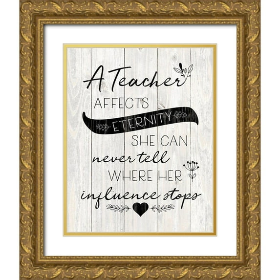 Harbick, N. 20x24 Gold Ornate Wood Framed with Double Matting Museum Art Print Titled - Teacher Affects