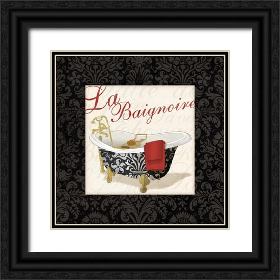 Harbick, N 26x26 Black Ornate Wood Framed with Double Matting Museum Art Print Titled - Classic Bathtub