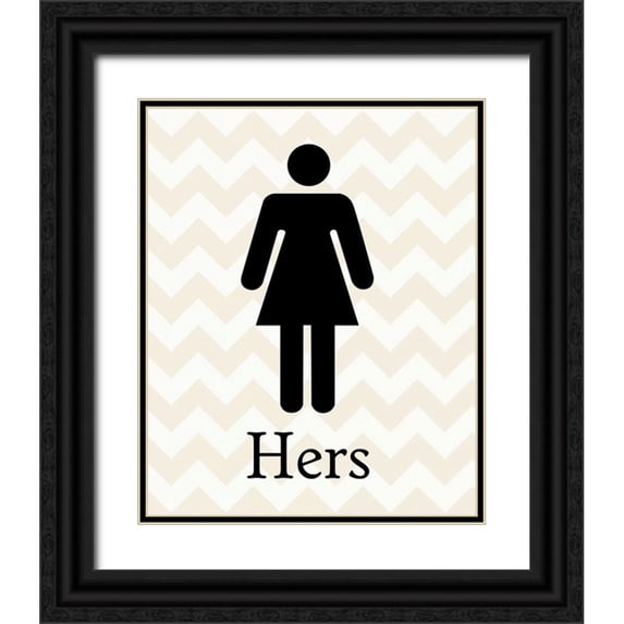 Harbick, N 26x31 Black Ornate Wood Framed with Double Matting Museum Art Print Titled - Hers Classic
