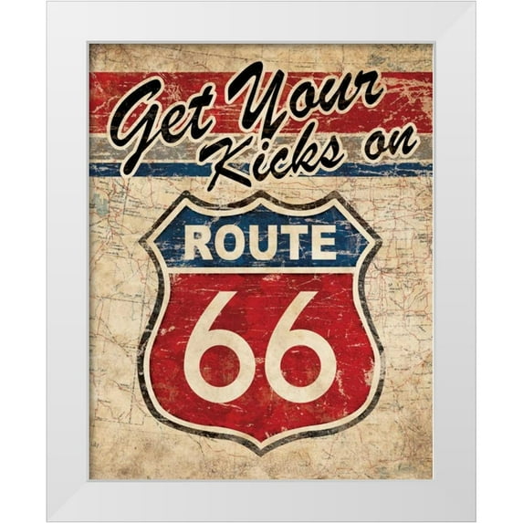 Harbick, N 26x32 White Modern Wood Framed Museum Art Print Titled - Route 66 II