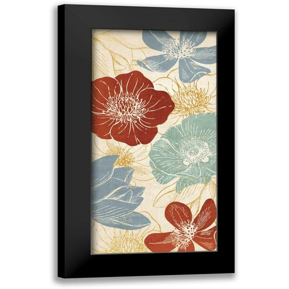 Harbick, N 9x14 Black Modern Framed Museum Art Print Titled - Vintage Flowers II