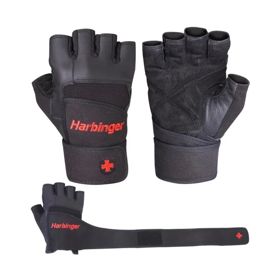 Harbinger 114020 Pro WristWrap Glove Black Medium