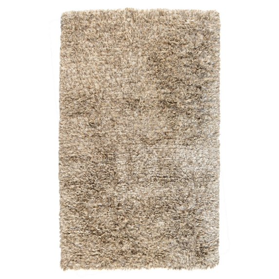 Harbinger 5 x 8 Shag Area Rug Eco Friendly Handwoven Fabric Blend Brown- Saltoro Sherpi