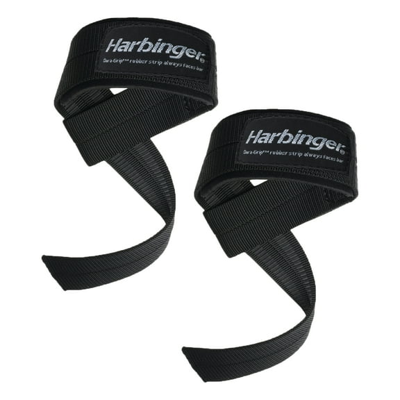Harbinger Big Grip No-Slip Nylon Lifting Straps with DuraGrip (Pair), Padded