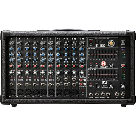 Harbinger LP9800 14-Channel Powered Audio Mixer with 800 Watts and Digital FX