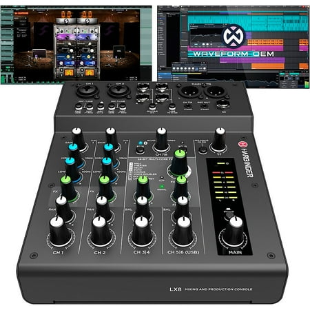 Harbinger LX8 8-Channel Analog Mixer With Bluetooth, FX and USB Audio