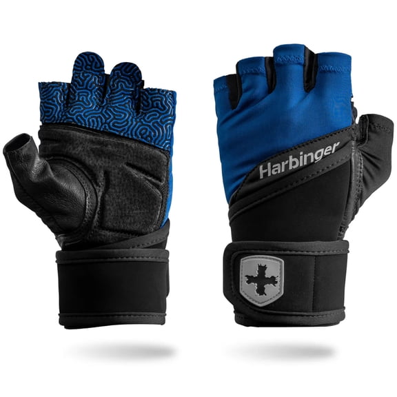 Harbinger Men's Training Grip Wristwrap Gloves 3.0 - Blue - Medium
