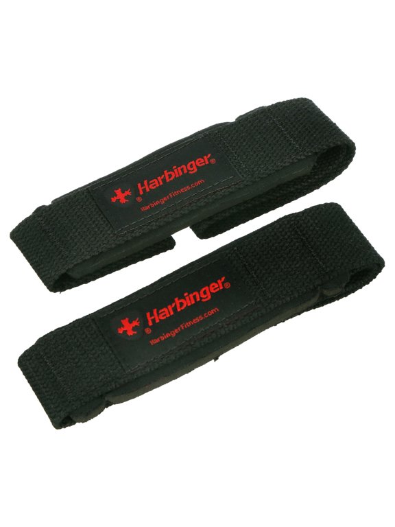 Padded Cotton Weightlifting Support Straps Black, 21.5"