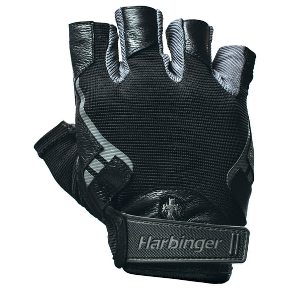 Harbinger Pro Non-Wristwrap Weightlifting Gloves with Vented Cushioned Leather Palm (Pair), Large