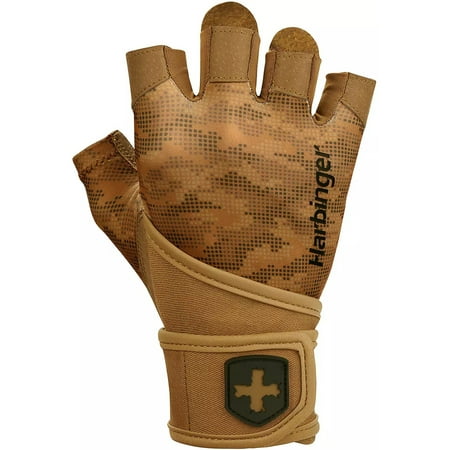 Harbinger Unisex Pro Wrist Wrap Weight Lifting Gloves - Medium - Tan Camo