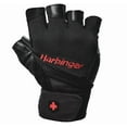 thumbnail image 1 of Harbinger Pro Wristwrap Weightlifting Gloves with Vented Cushioned Leather Palm (Pair), Medium, Black, 1 of 5