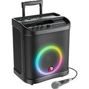 Harbinger RT100 Black Mobile Sound System With Lights, Microphone and Battery Power