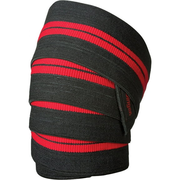 Harbinger Red Line Weight Lifting Knee Wraps, Unisex Black and Red 78"