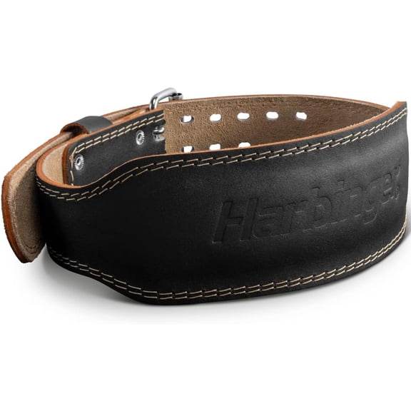 Harbinger Unisex 4" Wide Padded Leather Belt 2.0 - Black - Large
