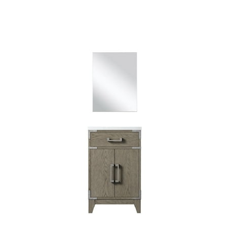 Harbor 20 in W x 18 in D Grey Oak Single Bath Vanity, Acrylic Top and 18 in Mirror