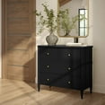 thumbnail image 1 of Harbor 3 Drawer with Divided Top Drawer Dresser, Black, 1 of 12