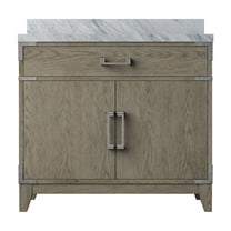 Harbor 36 in W x 22 in D Grey Oak Single Bath Vanity and Carrara Marble Top