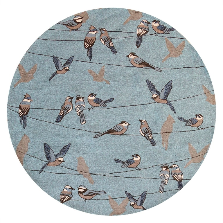 Songbirds Hand-Hooked Round Rug