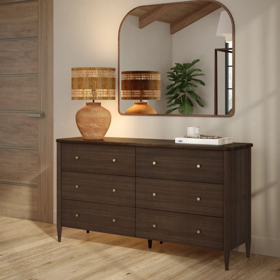 Harbor 6 Drawer Dresser, Walnut