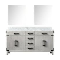 Harbor 60 in W x 22 in D White Oak Double Bath Vanity, Carrara Marble Top and 28 in Mirrors