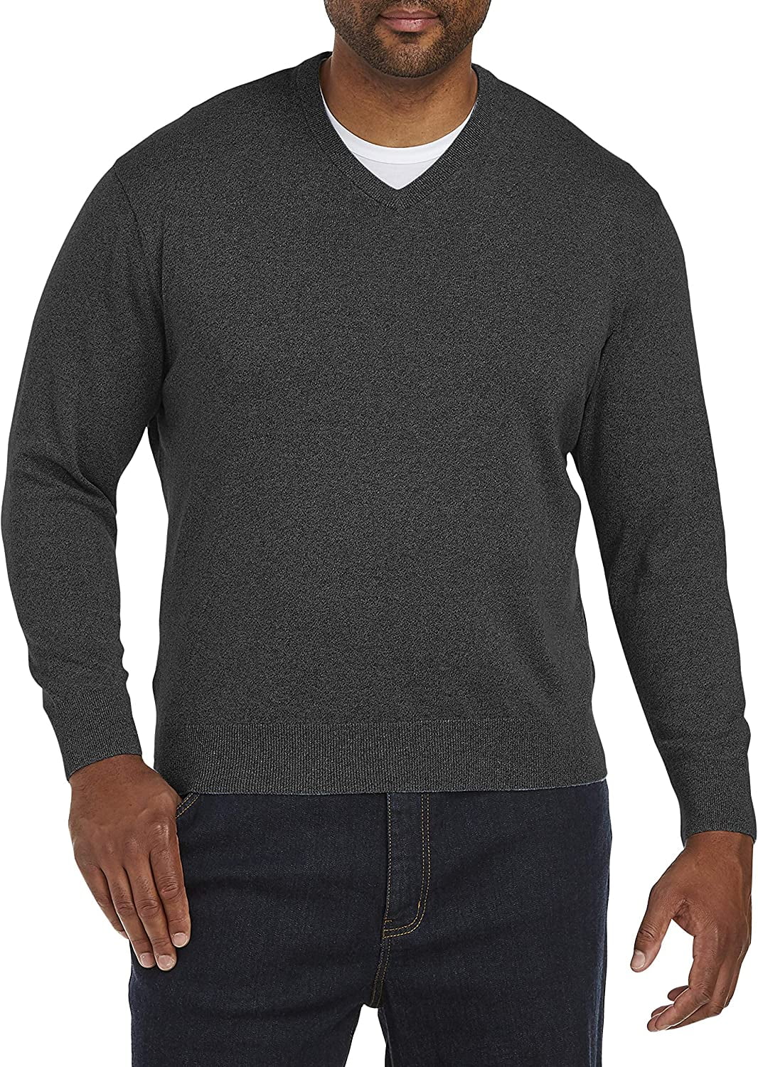Harbor Bay Big & Tall V-Neck Pullover - Lightweight Cotton Sweater