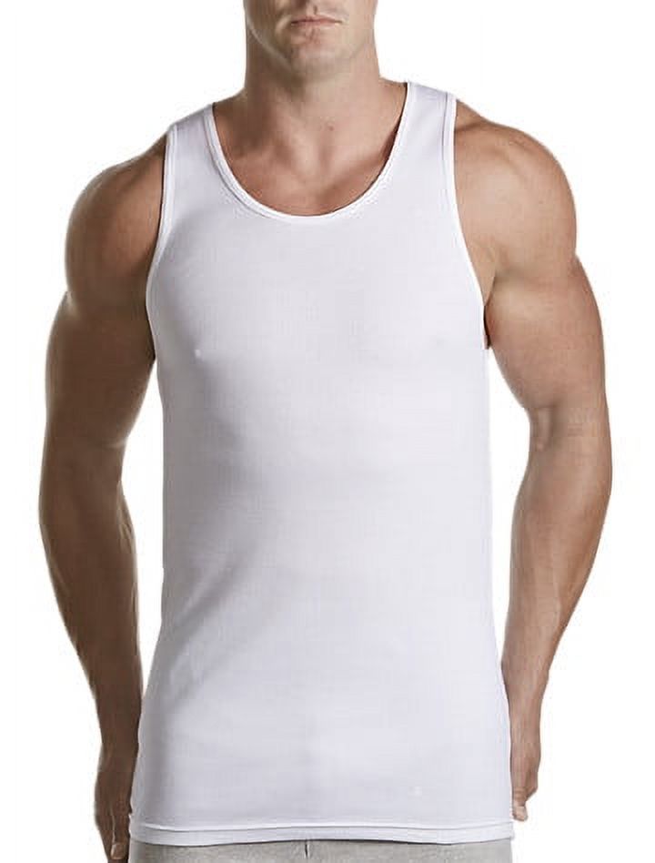 Hanes Men's White Tank Undershirts, 3 Pack